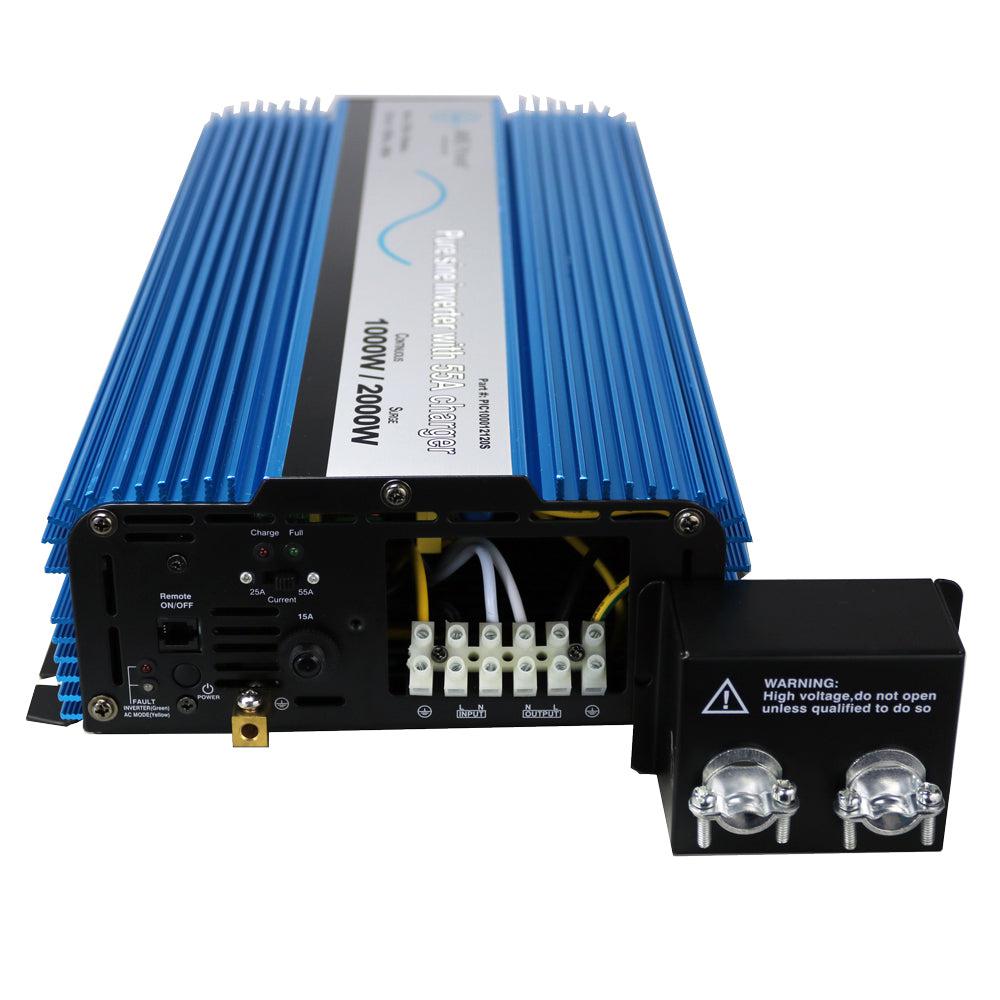 AIMS Power 1000 Watt Pure Sine Inverter Charger 25/55A 2