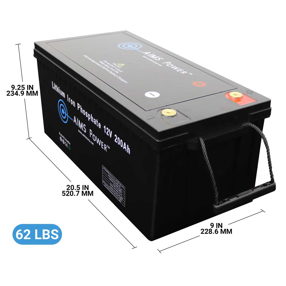 AIMS Power Lithium Battery 12V 200Ah LiFePO4 Lithium Iron Phosphate 4