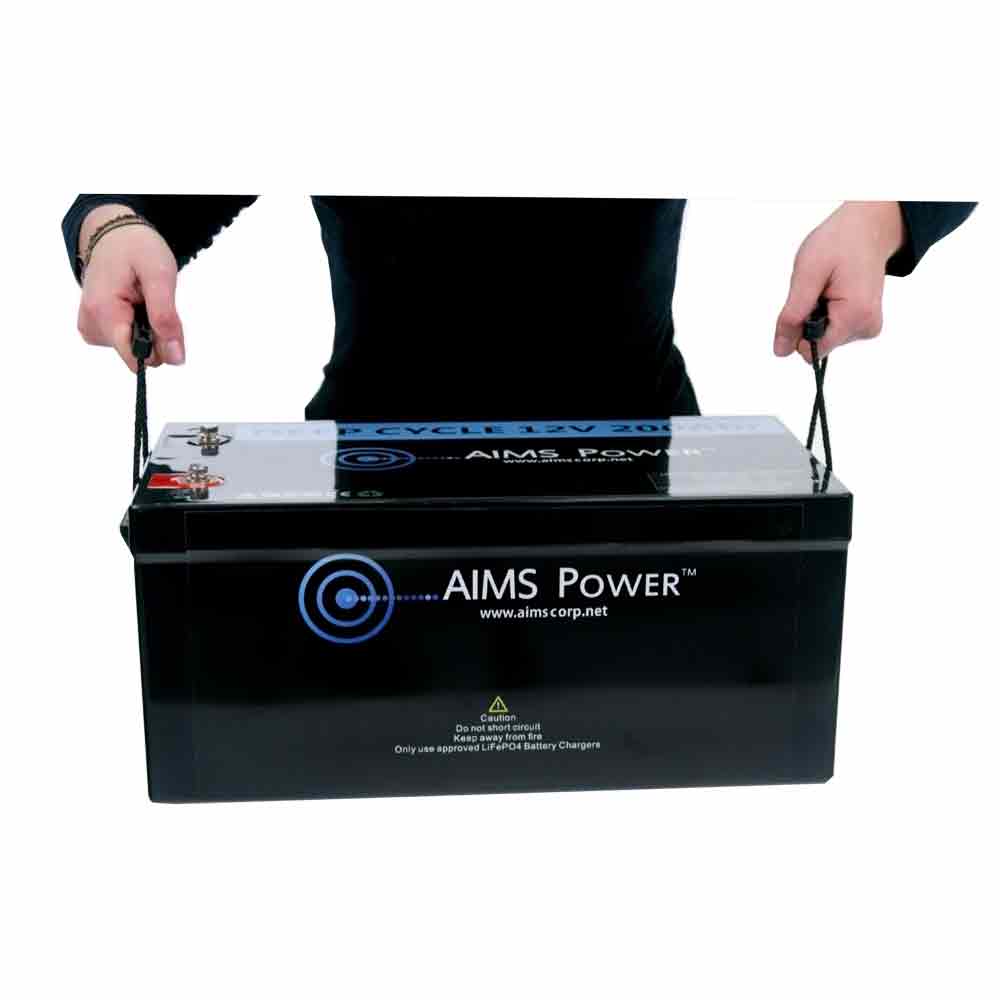 AIMS Power Lithium Battery 12V 200Ah LiFePO4 Lithium Iron Phosphate 5