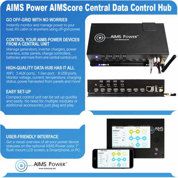 AIMS Power Central Data Control Hub Remote Monitoring System 6