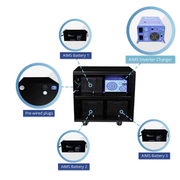 AIMS Power Power Station 600 Amp 2000 Watts AGM Batteries- Industrial 5