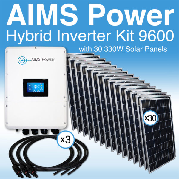 AIMS Power Hybrid Inverter Charger & Solar Panels Kit 9.6kW Inverter Output 1