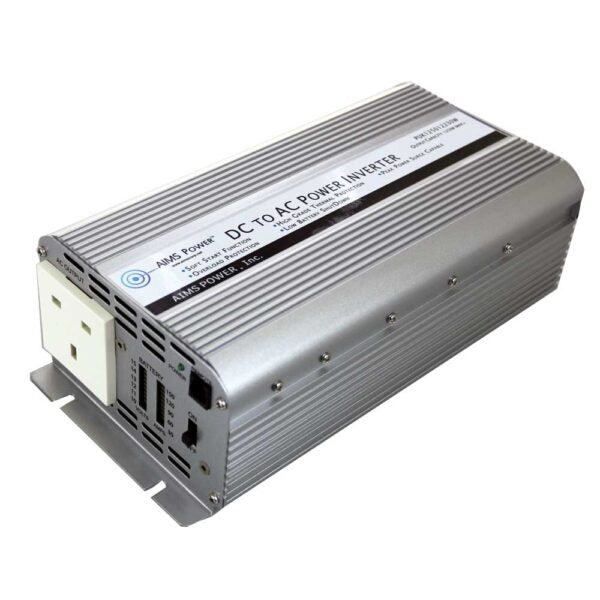 AIMS Power 1250 Watt Power Inverter UK Plug 230 Volt European 24 Volt 4