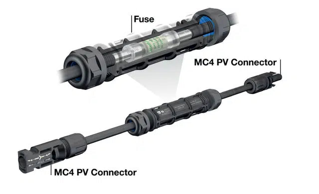 Staubli 15A In-line Fuse with MC4 Connectors