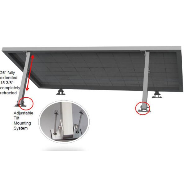 AIMS Power Universal Adjustable Solar Panel Mount - 1 panel 2