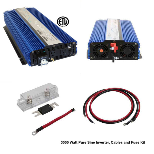 AIMS Power 3000 Watt Pure Sine Inverter Kit 1